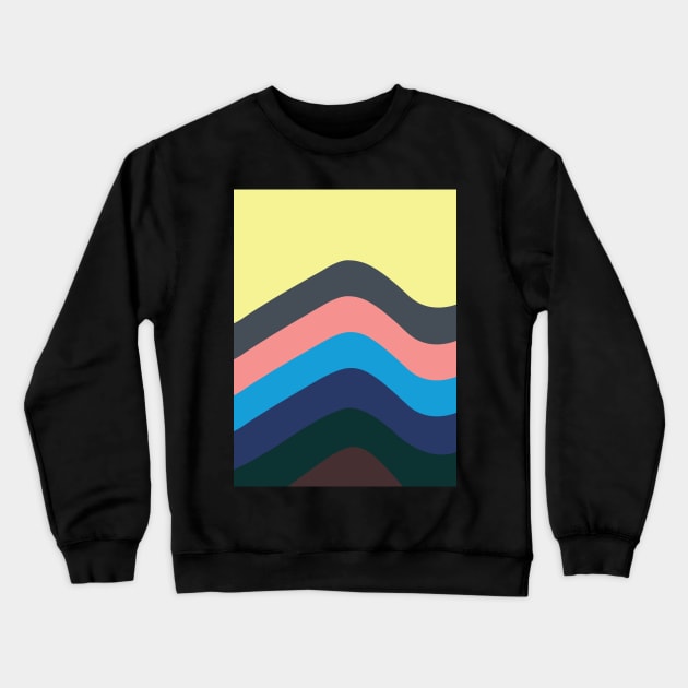 Retro Californian Waves Crewneck Sweatshirt by ayeyokp